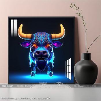 file tranh con giap treo tuong con trau suu 0747