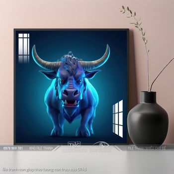 file tranh con giap treo tuong con trau suu 0748