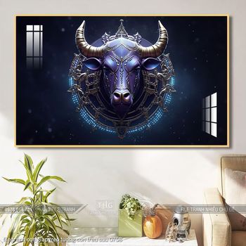 file tranh con giap treo tuong con trau suu 0758