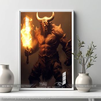 file tranh con giap treo tuong con trau suu 0764