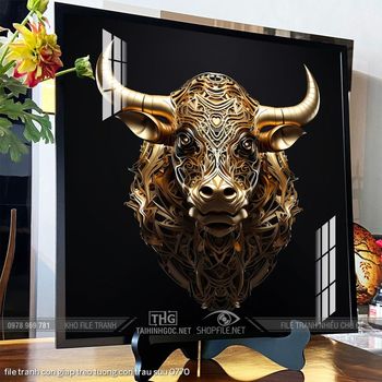 file tranh con giap treo tuong con trau suu 0770