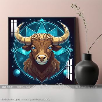 file tranh con giap treo tuong con trau suu 0772