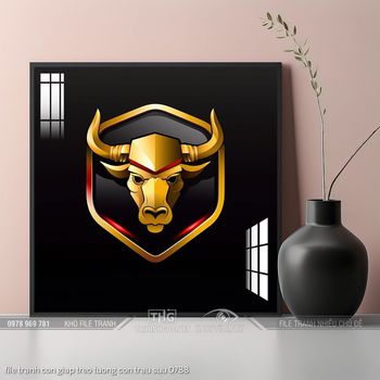 file tranh con giap treo tuong con trau suu 0788