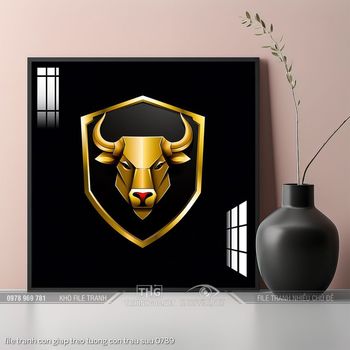 file tranh con giap treo tuong con trau suu 0789