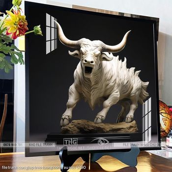 file tranh con giap treo tuong con trau suu 0790