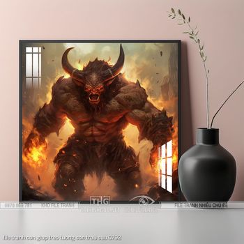 file tranh con giap treo tuong con trau suu 0792