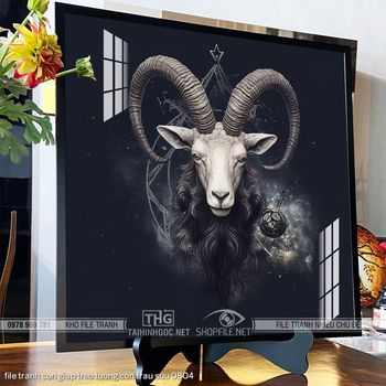 file tranh con giap treo tuong con trau suu 0804