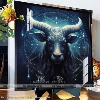 file tranh con giap treo tuong con trau suu 0810