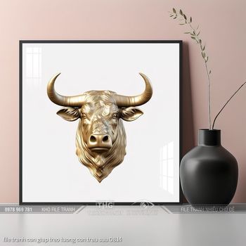 file tranh con giap treo tuong con trau suu 0814