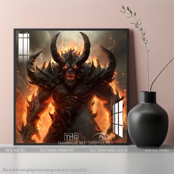 file tranh con giap treo tuong con trau suu 0815