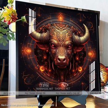 file tranh con giap treo tuong con trau suu 0820