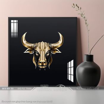 file tranh con giap treo tuong con trau suu 0846