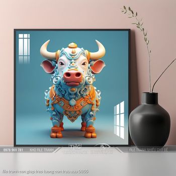 file tranh con giap treo tuong con trau suu 0855