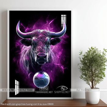 file tranh con giap treo tuong con trau suu 0866