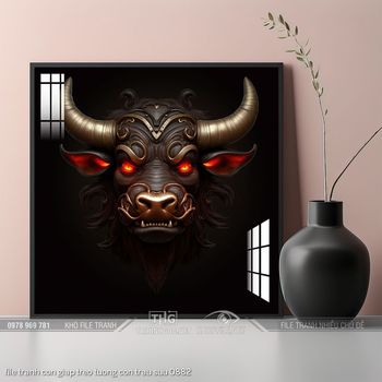 file tranh con giap treo tuong con trau suu 0882