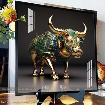 file tranh con giap treo tuong con trau suu 0885