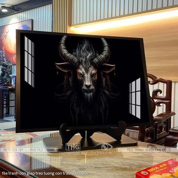 file tranh con giap treo tuong con trau suu 0892