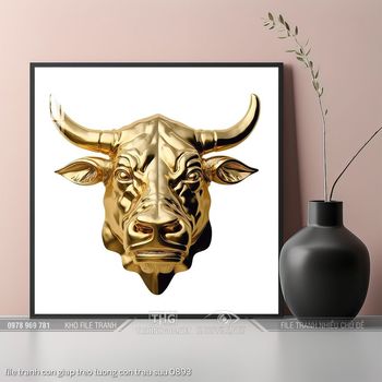 file tranh con giap treo tuong con trau suu 0893