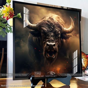 file tranh con giap treo tuong con trau suu 0894