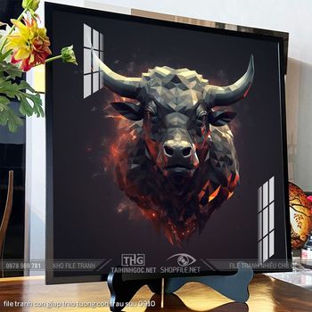 file tranh con giap treo tuong con trau suu 0910