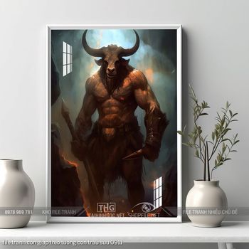 file tranh con giap treo tuong con trau suu 0911