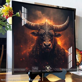 file tranh con giap treo tuong con trau suu 0916