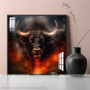 file tranh con giap treo tuong con trau suu 0922