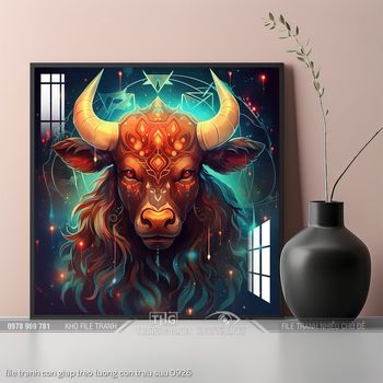 file tranh con giap treo tuong con trau suu 0926