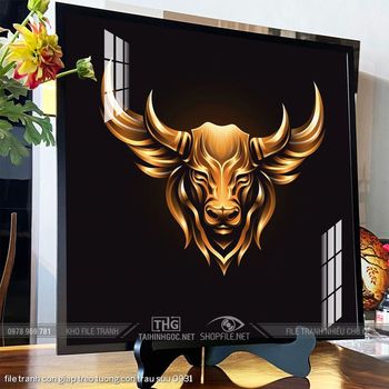 file tranh con giap treo tuong con trau suu 0931