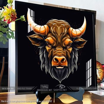 file tranh con giap treo tuong con trau suu 0932