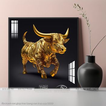 file tranh con giap treo tuong con trau suu 0939