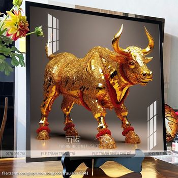 file tranh con giap treo tuong con trau suu 0941