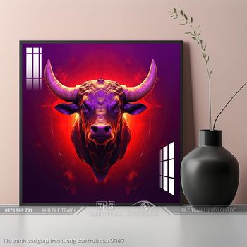 file tranh con giap treo tuong con trau suu 0949