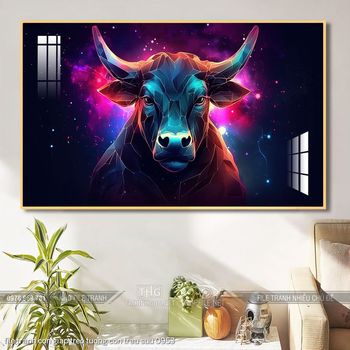 file tranh con giap treo tuong con trau suu 0953