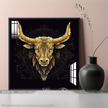 file tranh con giap treo tuong con trau suu 0954