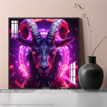 file tranh con giap treo tuong con trau suu 0959