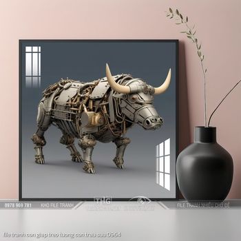 file tranh con giap treo tuong con trau suu 0964