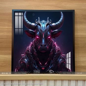 file tranh con giap treo tuong con trau suu 0984