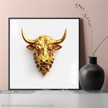 file tranh con giap treo tuong con trau suu 1001