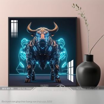 file tranh con giap treo tuong con trau suu 1003