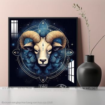 file tranh con giap treo tuong con trau suu 1005