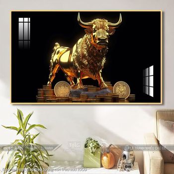 file tranh con giap treo tuong con trau suu 1009