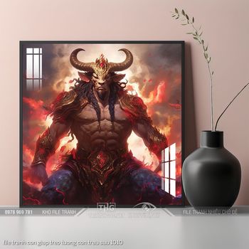 file tranh con giap treo tuong con trau suu 1010