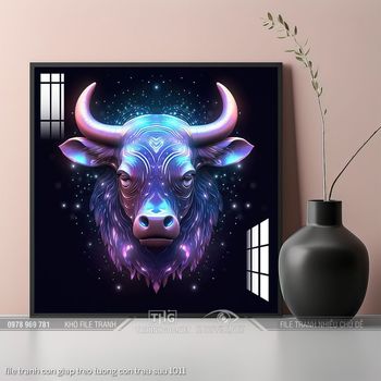 file tranh con giap treo tuong con trau suu 1011