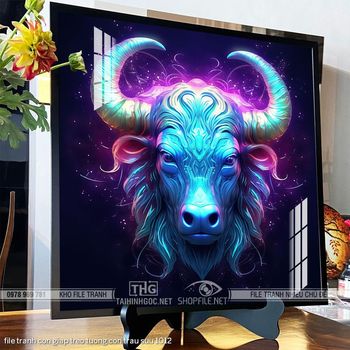 file tranh con giap treo tuong con trau suu 1012