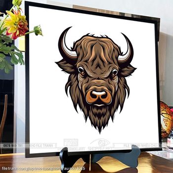 file tranh con giap treo tuong con trau suu 1015