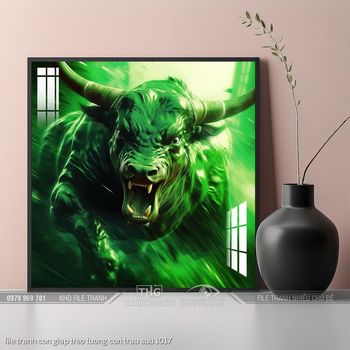 file tranh con giap treo tuong con trau suu 1017