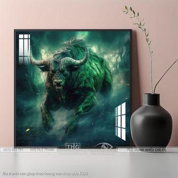 file tranh con giap treo tuong con trau suu 1018