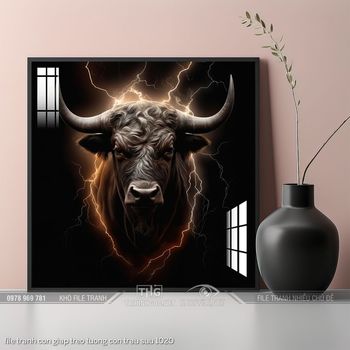 file tranh con giap treo tuong con trau suu 1020