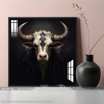 file tranh con giap treo tuong con trau suu 1021